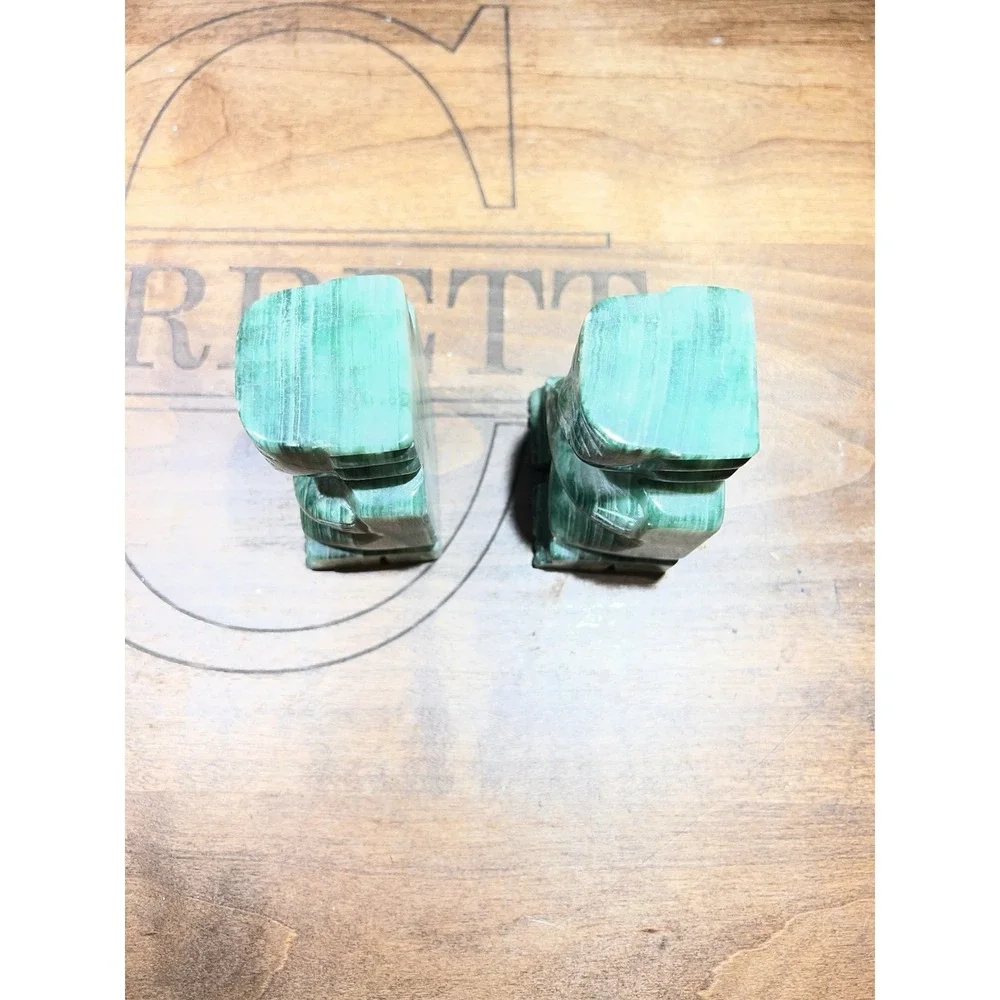 Aztec Style Green‎ Marble Looking Natural Stone Bookends